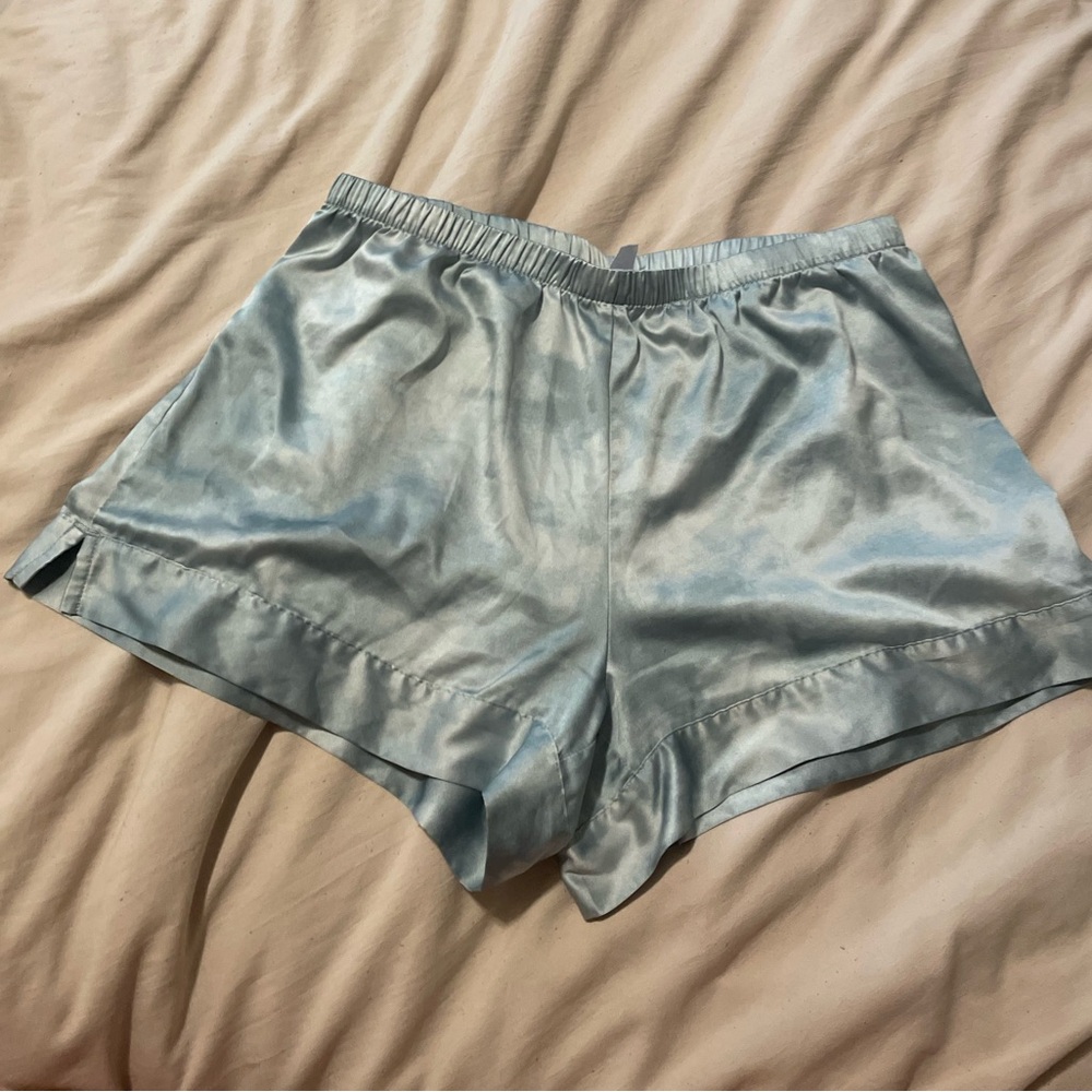 Stars Above Satin Pajama Shorts in Light Green
